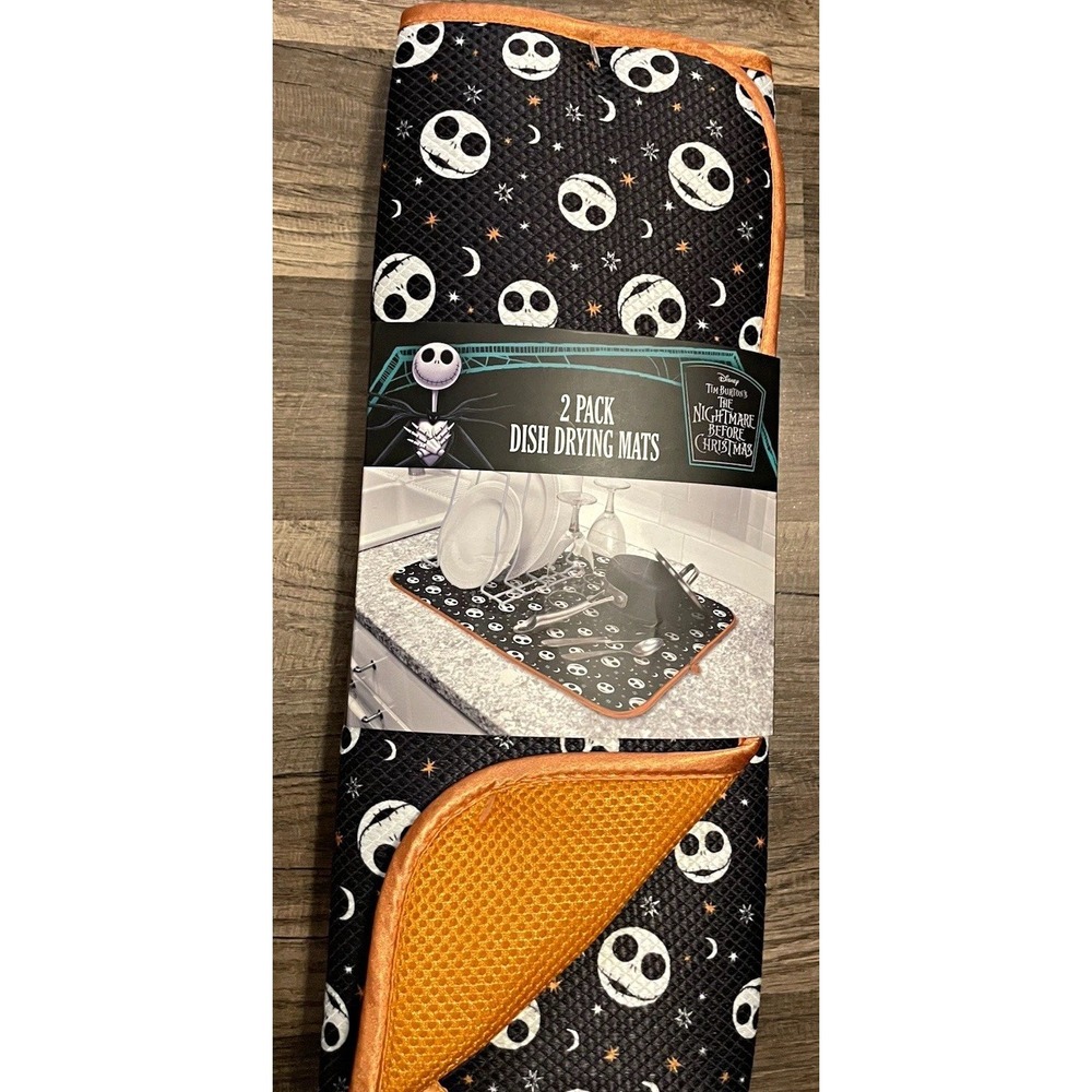Disney Nightmare Before Christmas Jack Skellington 2pc Fast Dry Dish Drying Mats